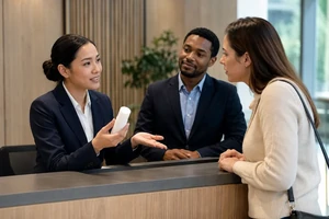 Hình minh họa khóa học Giao Tiếp Dịch Vụ Khách Hàng trong môi trường làm việc